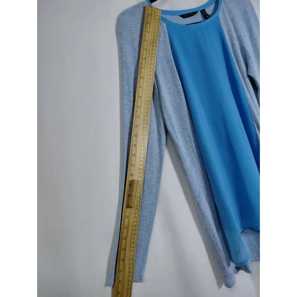 H by Halston Blue Knit Lightweight Top Women Size XS